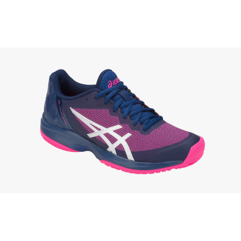 Chaussure tennis ASICS Court Speed Bleu/Pink (E850N-400)