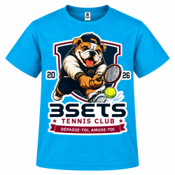 Tee-Shirt Enfant Bleu (Logo Crocodile/Leopard/Bouledogue)