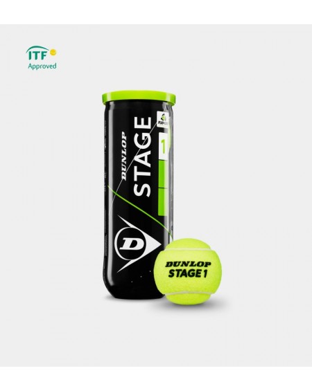 DUNLOP BALLES STAGE 1 VERT ( x3 )