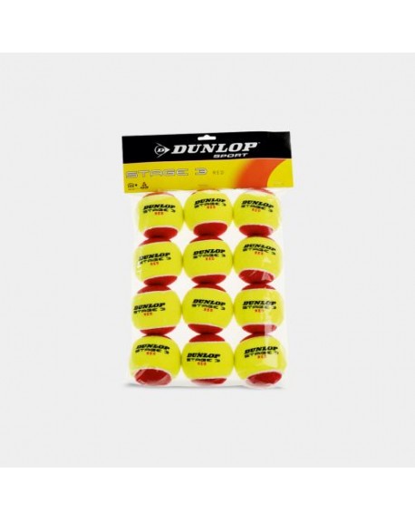 DUNLOP BALLES STAGE 3 ROUGE ( x12 )