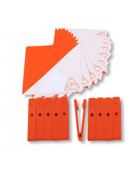 KIT BALISES ET PINCES ORANGE D - LOT DE 10