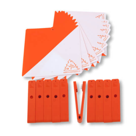 KIT BALISES ET PINCES ORANGE D - LOT DE 10
