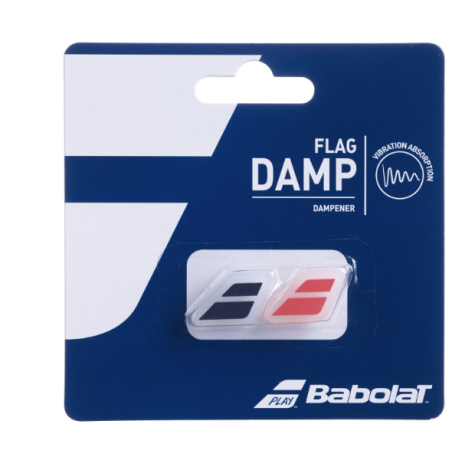BABOLAT ANTI-VIBRATEUR FLAG DAMP ( x2 ) - NOIR/ROUGE