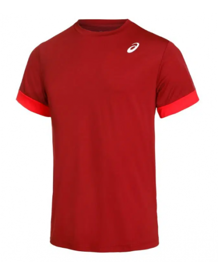 ASICS TEE-SHIRT MEN COURT SS TOP BORDEAUX/ROUGE