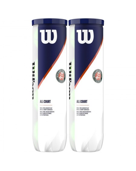 Balles tennis WILSON ROLAND GARROS ALL COURT - BI-PACK T4