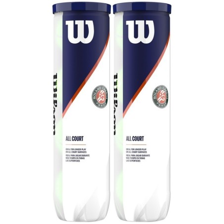 Balles tennis WILSON ROLAND GARROS ALL COURT - BI-PACK T4